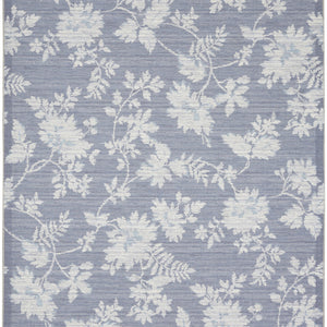 8' X 10' Grey Floral Distressed Washable Area Rug