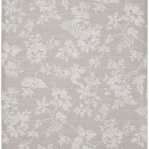 8' X 10' Natural Floral Distressed Washable Area Rug