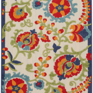 3' X 5' Orange And Red Toile Non Skid Indoor Outdoor Area Rug