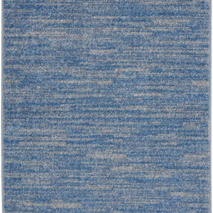 2' X 4' Blue And Grey Striped Non Skid Indoor Outdoor Runner Rug