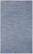 3' X 5' Blue And Grey Striped Non Skid Indoor Outdoor Area Rug