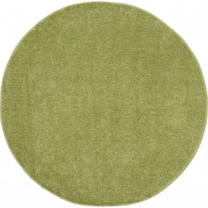 4' X 4' Green Round Non Skid Indoor Outdoor Area Rug