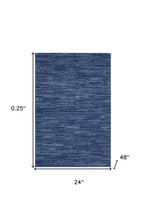 2' X 4' Navy Blue Non Skid Indoor Outdoor Runner Rug
