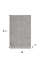 Silver Grey Non Skid Indoor Outdoor Runner Rug 2' X 4'