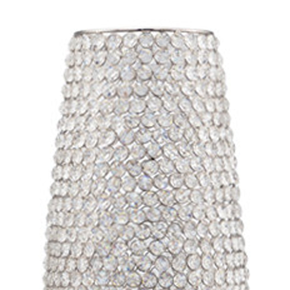 31.5" Bling Faux Crystal Beads Barrel Floor Vase