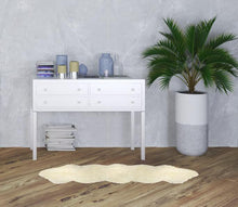 2' X 6' Ivory Wool Sheepskin Handmade Area Rug