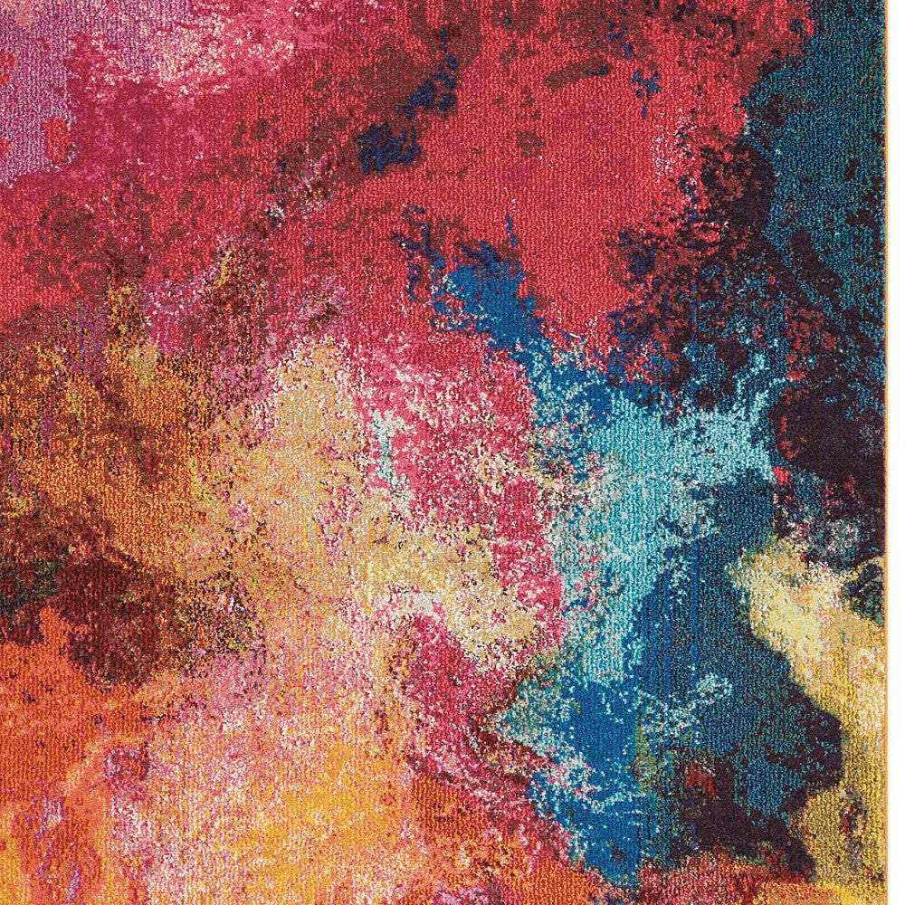 Palette Abstract Power Loom Non Skid Area Rug - 5' x 7'