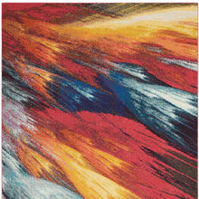 5' X 7' Burst Abstract Power Loom Non Skid Area Rug