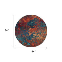 8' X 8' Atlantic Round Abstract Power Loom Non Skid Area Rug