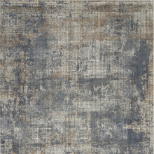 4' X 6' Blue And Beige Abstract Power Loom Distressed Non Skid Area Rug