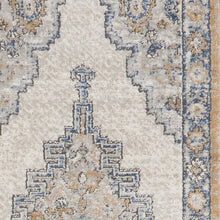 2' X 8' Grey And Light Blue Oriental Power Loom Non Skid Runner Rug