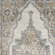 3' X 5' Grey And Light Blue Oriental Power Loom Non Skid Area Rug