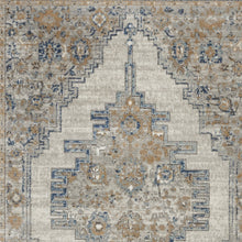 5' X 7' Grey And Light Blue Oriental Power Loom Non Skid Area Rug