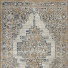 5' X 7' Grey And Light Blue Oriental Power Loom Non Skid Area Rug