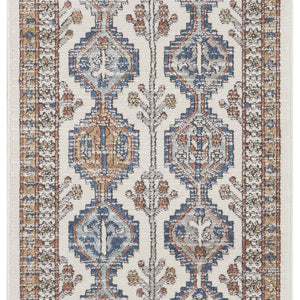 2' X 8' Grey Southwestern Power Loom Non Skid Runner Rug