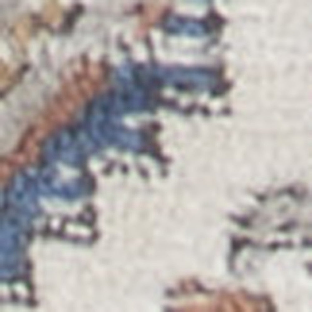 2' X 8' Grey Southwestern Power Loom Non Skid Runner Rug