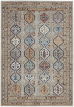 5' X 7' Grey Southwestern Power Loom Non Skid Area Rug