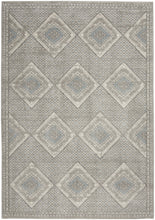 4' X 6' Grey Ivory And Blue Southwestern Power Loom Non Skid Area Rug