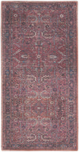 2' X 4' Brick Oriental Power Loom Distressed Washable Area Rug