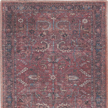 2' X 4' Brick Oriental Power Loom Distressed Washable Area Rug