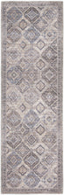 2' X 6' Ivory Latte Oriental Power Loom Distressed Washable Runner Rug