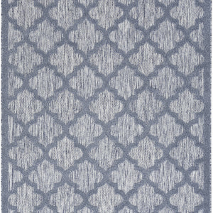 4' X 6' Denim Blue Ikat Indoor Outdoor Area Rug
