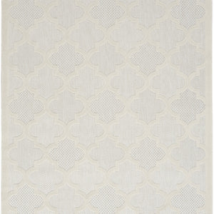 4' X 6' Ivory And White Ikat Indoor Outdoor Area Rug