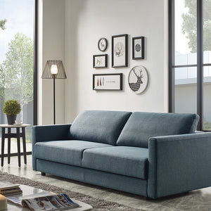 Long Arm 88" Blue Green Sofa Bed With Storage Space