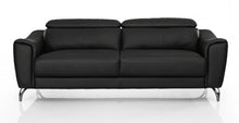 Urban Black Leather Adjustable Headrest Sofa 80