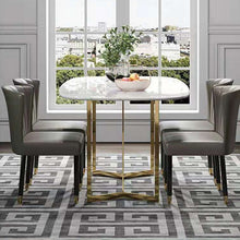 Black Gold and Taupe Gray Faux Leather Solid Back Dining Chair