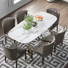 Black Gold and Taupe Gray Faux Leather Solid Back Dining Chair