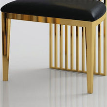 Gold and Black Faux Leather High Back Dining Chair