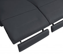 Dark Gray and Chrome Italian Leather Reclining Love Seat 65