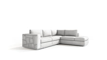White Italian Leather Modular L Shaped Two Piece Corner Sectional
