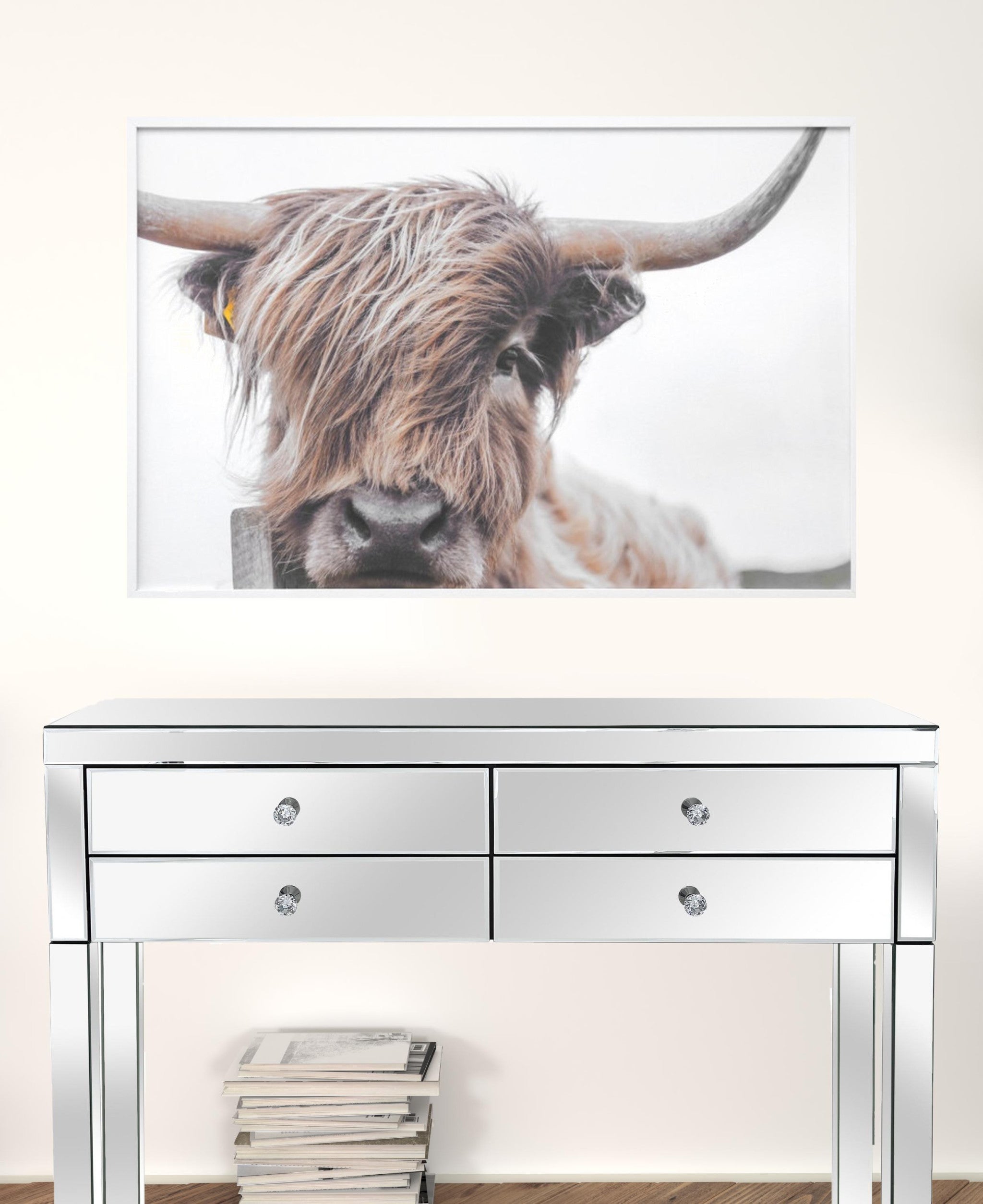 Highland Cow White Picture Frame Photograph Wall Art