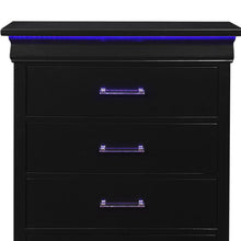 Black Solid Wood Five Drawer Chest with LED Lights 16