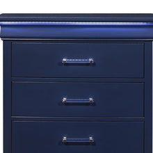 Blue Solid Wood Five Drawer Chest with LED Lighting 16