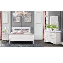 White Solid Wood Six Drawer Double Dresser with LED 59