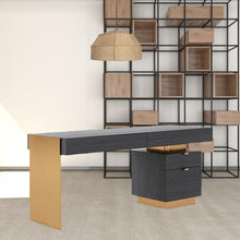 Grey Elm Wood Rectangular Writing Desk With Four Drawers 63