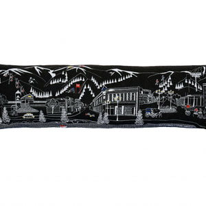 45" Black Aspen Nighttime Skyline Lumbar Decorative Pillow