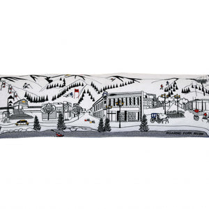45" White Aspen Daylight Skyline Lumbar Decorative Pillow
