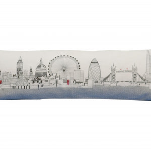 45" White London Daylight Skyline Lumbar Decorative Pillow
