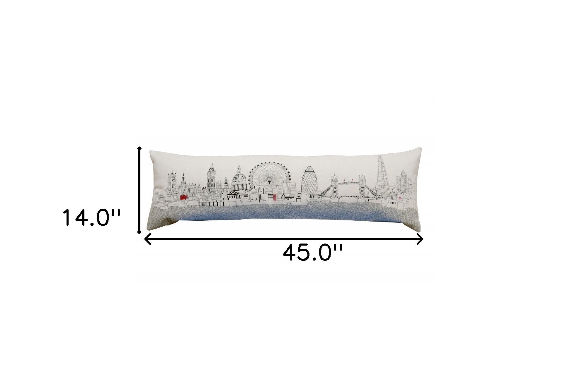 45" White London Daylight Skyline Lumbar Decorative Pillow