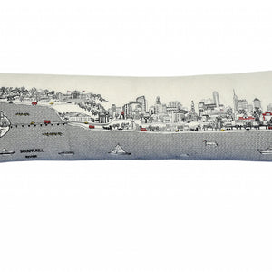 45" White Philadelphia Daylight Skyline Lumbar Decorative Pillow
