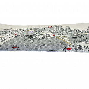 45" White Pittsburgh Daylight Skyline Lumbar Decorative Pillow