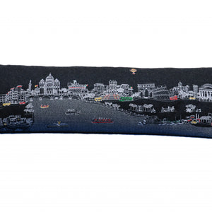45" Black Rome Nighttime Skyline Lumbar Decorative Pillow