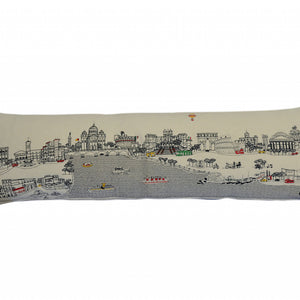 45" White Rome Daylight Skyline Lumbar Decorative Pillow