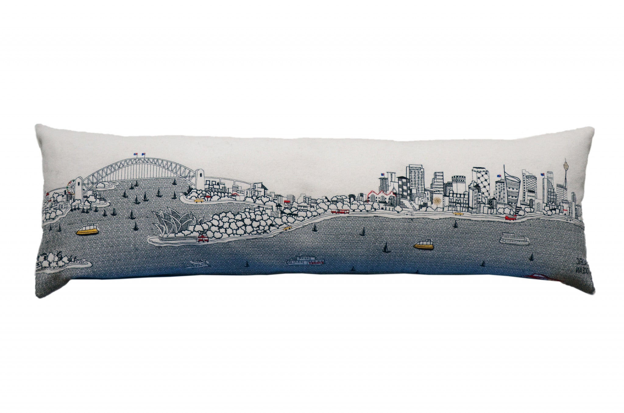 45 英寸白色悉尼日光天際線腰枕裝飾枕