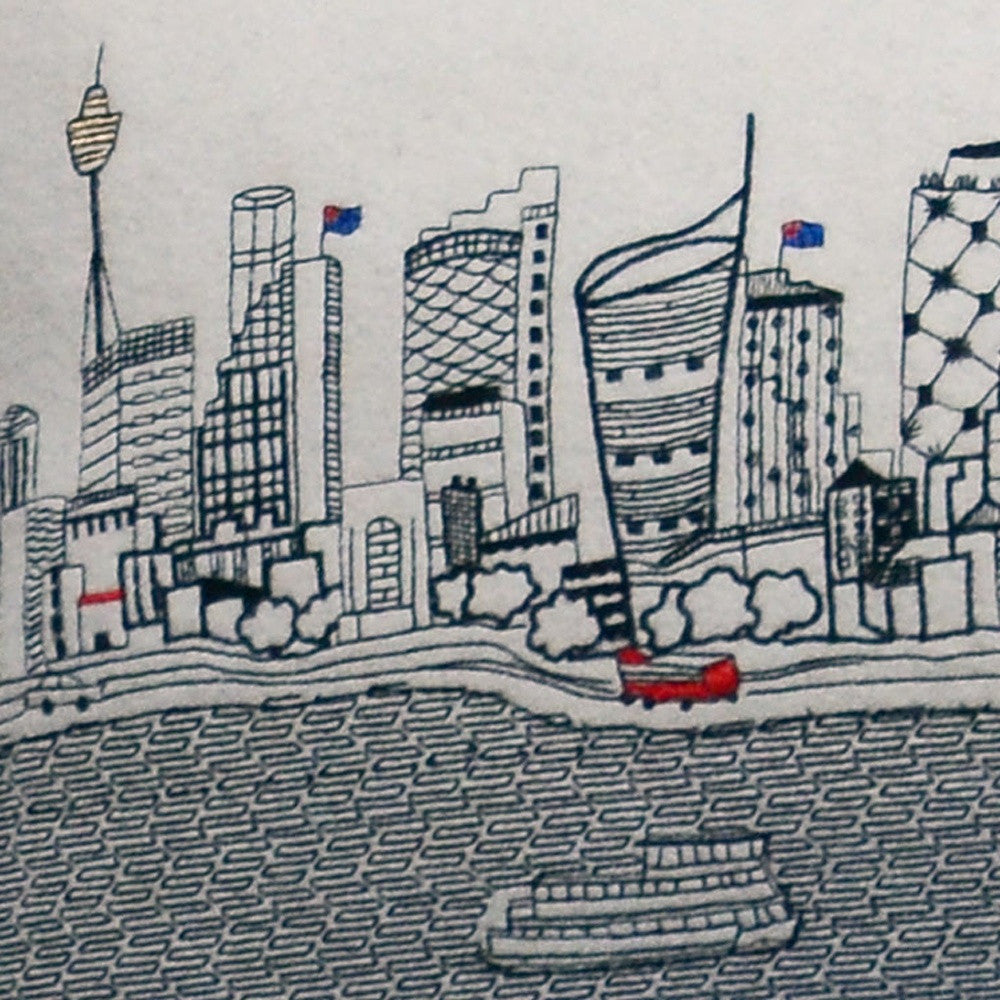 45 英寸白色悉尼日光天際線腰枕裝飾枕