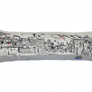 45" White Vail Daylight Skyline Lumbar Decorative Pillow